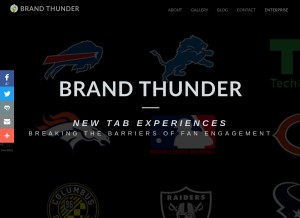 How brandthunder.com looks like on a tablet such as an iPad.
