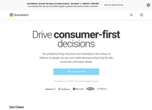 How brandwatch.com looks like on a tablet such as an iPad.