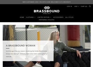 How brassboundathletics.com looks like on a tablet such as an iPad.