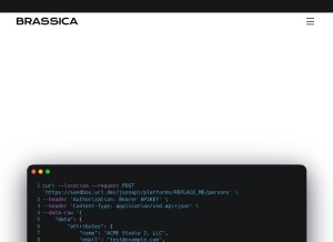 How brassicafin.com looks like on a tablet such as an iPad.