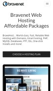 How bravehost.com looks like on a mobile device such as an iPhone.