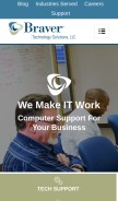 How bravertechnology.net looks like on a mobile device such as an iPhone.