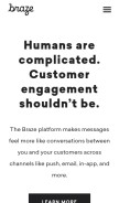 How braze.com looks like on a mobile device such as an iPhone.