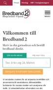 How bredband2.com looks like on a mobile device such as an iPhone.