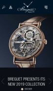 How breguet.com looks like on a mobile device such as an iPhone.