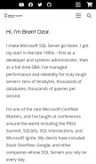 How brentozar.com looks like on a mobile device such as an iPhone.