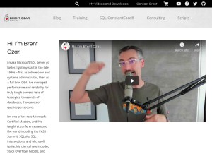 How brentozar.com looks like on a tablet such as an iPad.