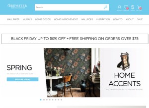 How brewsterwallcovering.com looks like on a tablet such as an iPad.