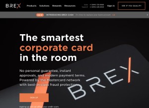 How brex.com looks like on a tablet such as an iPad.