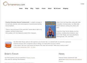 How brianenos.com looks like on a tablet such as an iPad.