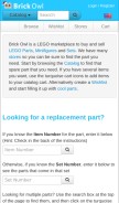 How brickowl.com looks like on a mobile device such as an iPhone.