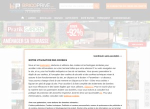 How bricoprive.com looks like on a tablet such as an iPad.