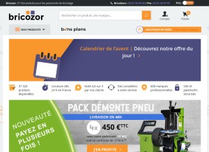 How bricozor.com looks like on a tablet such as an iPad.