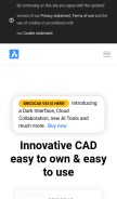 How bricsys.com looks like on a mobile device such as an iPhone.