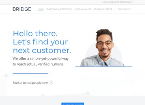 How bridgemarketing.com looks like on a tablet such as an iPad.