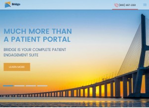 How bridgepatientportal.com looks like on a tablet such as an iPad.