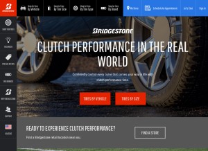 How bridgestonetire.com looks like on a tablet such as an iPad.