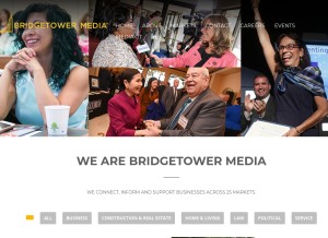 How bridgetowermedia.com looks like on a tablet such as an iPad.