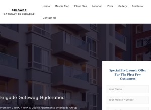 How brigade-gatewayhyderabad.co looks like on a tablet such as an iPad.