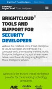 How brightcloud.com looks like on a mobile device such as an iPhone.