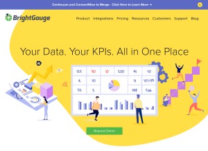 How brightgauge.co looks like on a tablet such as an iPad.