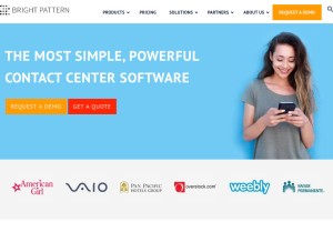 How brightpattern.com looks like on a tablet such as an iPad.