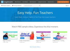 How brightstorm.com looks like on a tablet such as an iPad.