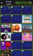 How brightygames.com looks like on a mobile device such as an iPhone.