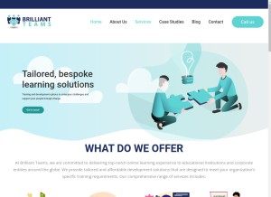 How brilliantteams.com.au looks like on a tablet such as an iPad.