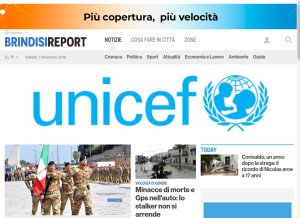 How brindisireport.it looks like on a tablet such as an iPad.
