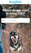 How bringfido.com looks like on a mobile device such as an iPhone.