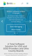How brittcosoftware.com looks like on a mobile device such as an iPhone.