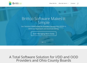 How brittcosoftware.com looks like on a tablet such as an iPad.