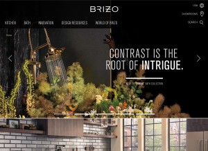 How brizo.com looks like on a tablet such as an iPad.