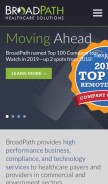 How broad-path.com looks like on a mobile device such as an iPhone.