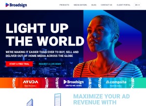 How broadsign.com looks like on a tablet such as an iPad.