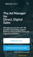 How broadstreetads.com looks like on a mobile device such as an iPhone.