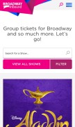How broadwayinbound.com looks like on a mobile device such as an iPhone.