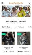 How brokenplanethoodie.com looks like on a mobile device such as an iPhone.