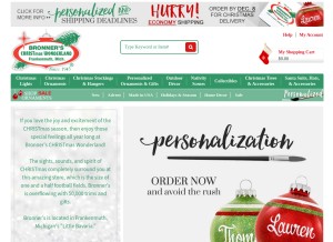 How bronners.com looks like on a tablet such as an iPad.