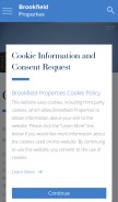 How brookfieldproperties.com looks like on a mobile device such as an iPhone.