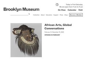 How brooklynmuseum.org looks like on a tablet such as an iPad.