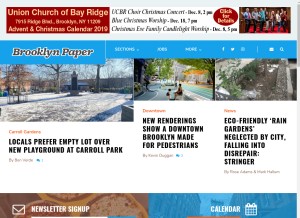 How brooklynpaper.com looks like on a tablet such as an iPad.