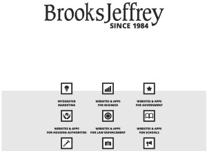 How brooksjeffrey.com looks like on a tablet such as an iPad.