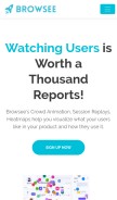 How browsee.io looks like on a mobile device such as an iPhone.