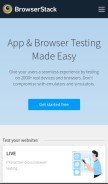 How browserstack.com looks like on a mobile device such as an iPhone.
