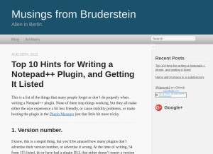 How bruderste.in looks like on a tablet such as an iPad.