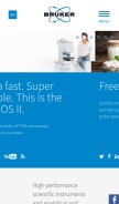 How bruker.com looks like on a mobile device such as an iPhone.