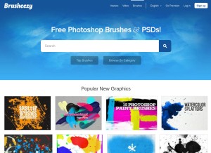 How brusheezy.com looks like on a tablet such as an iPad.