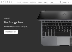 How brydge.com looks like on a tablet such as an iPad.